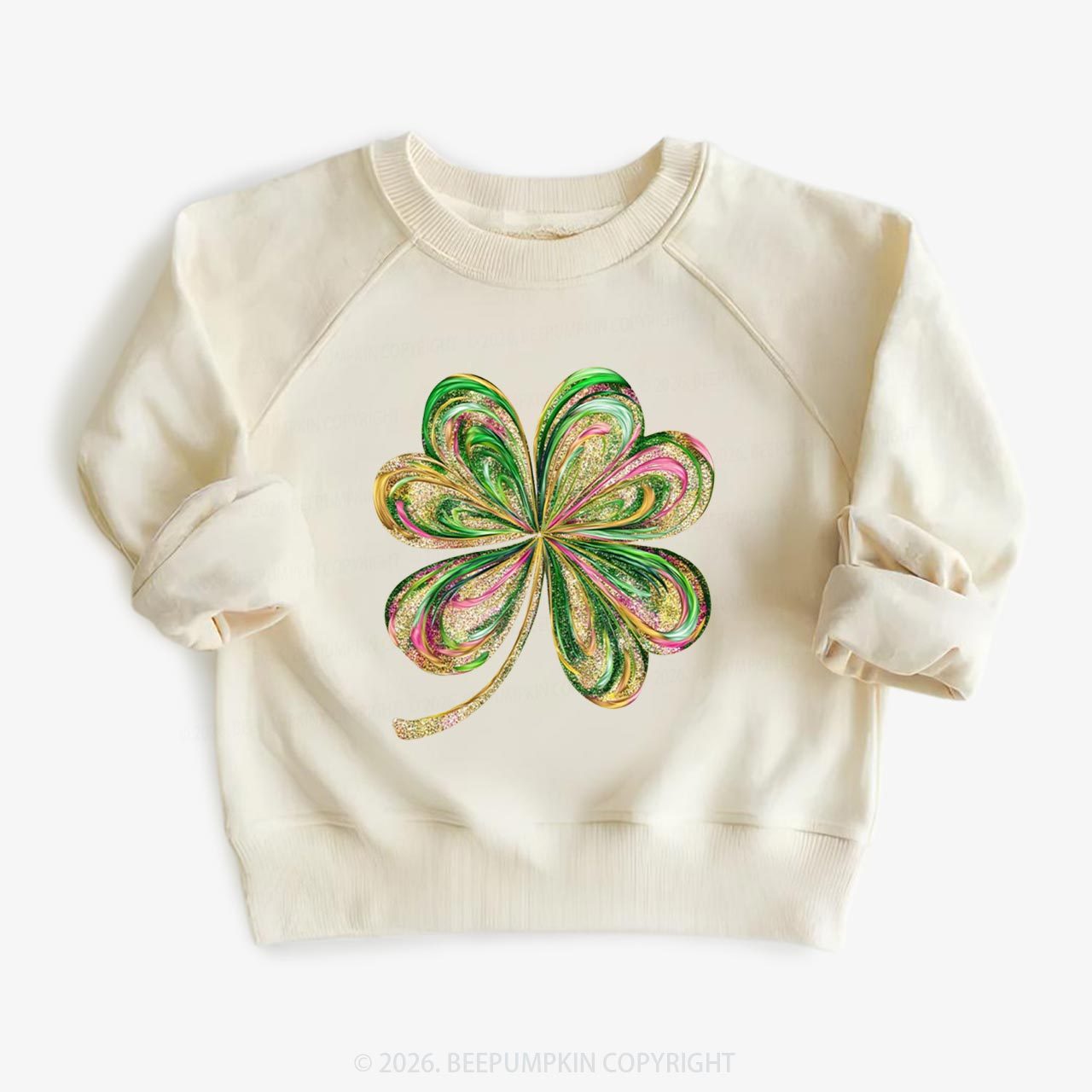 Retro Lucky Shamrock St Patrick's Day Kid's Sweatshirt