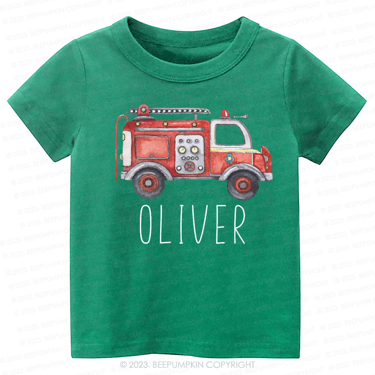 Cute Personalized Fire Truck -Toddler Tees