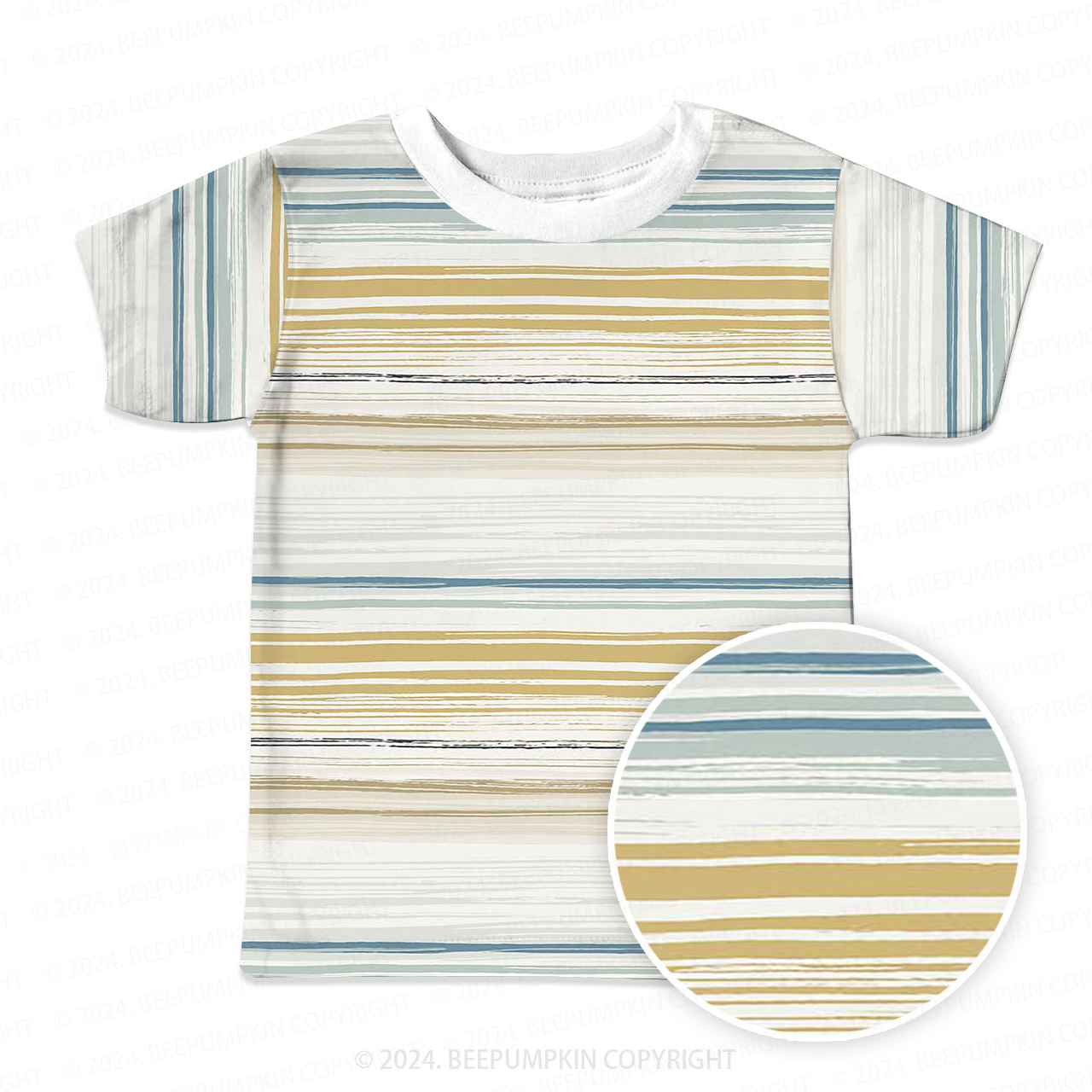 Ink Gradient Stripes All Over Print Kids Tees