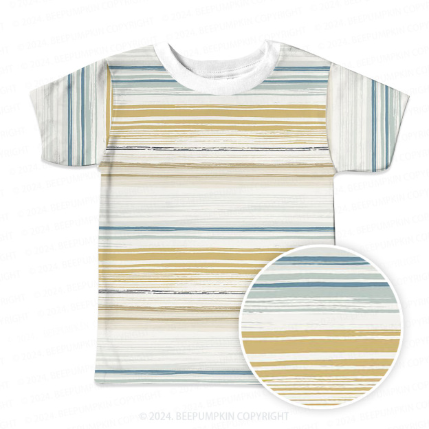Ink Gradient Stripes All Over Print Kids Tees