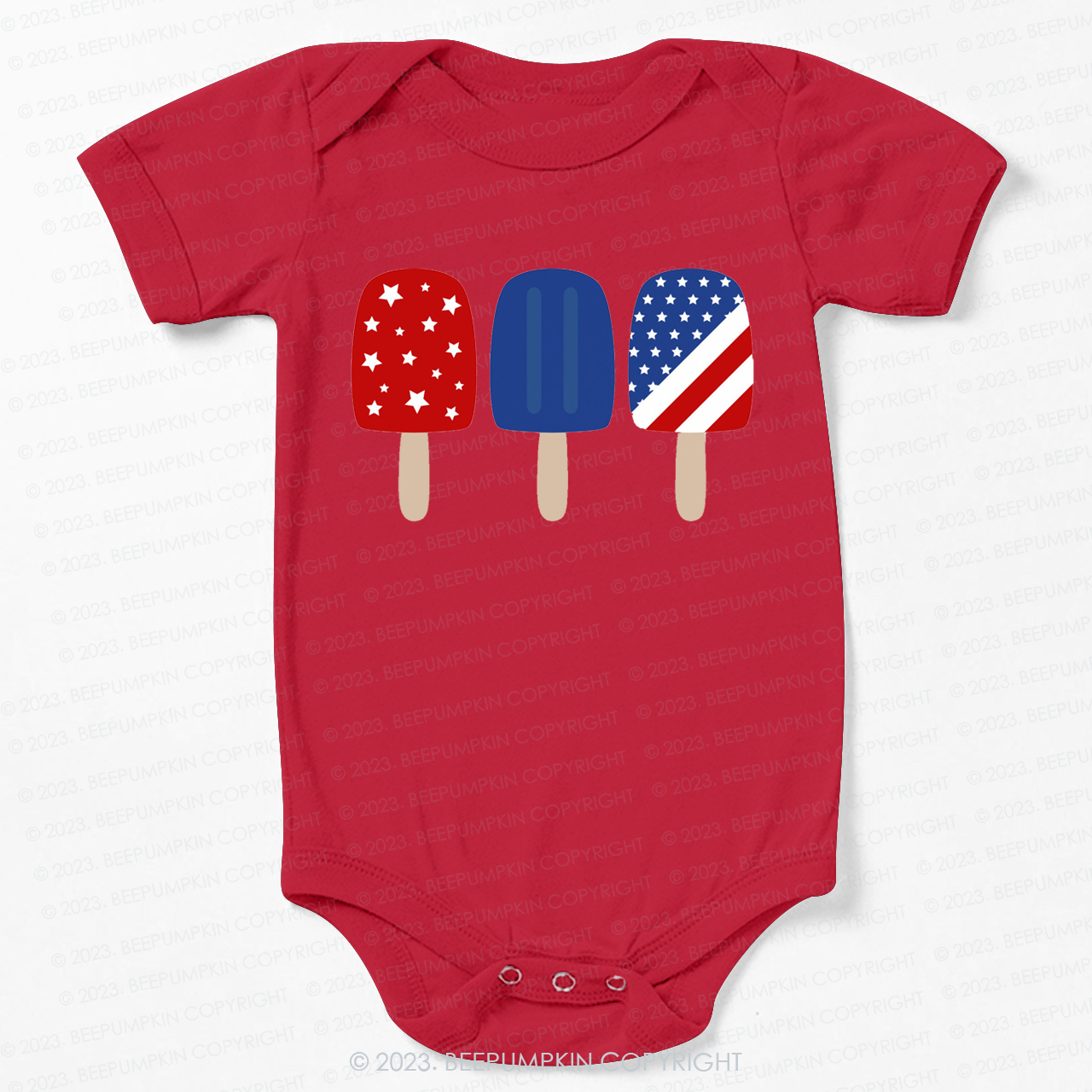 Patriotic Popsicles Memorial Day Bodysuit For Baby 