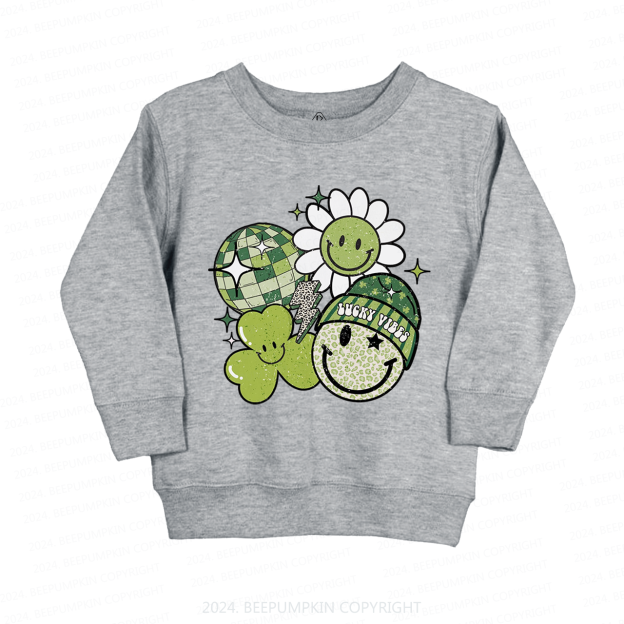 Disco Lucky Vibes St.Patricks Day Kids Sweatshirt