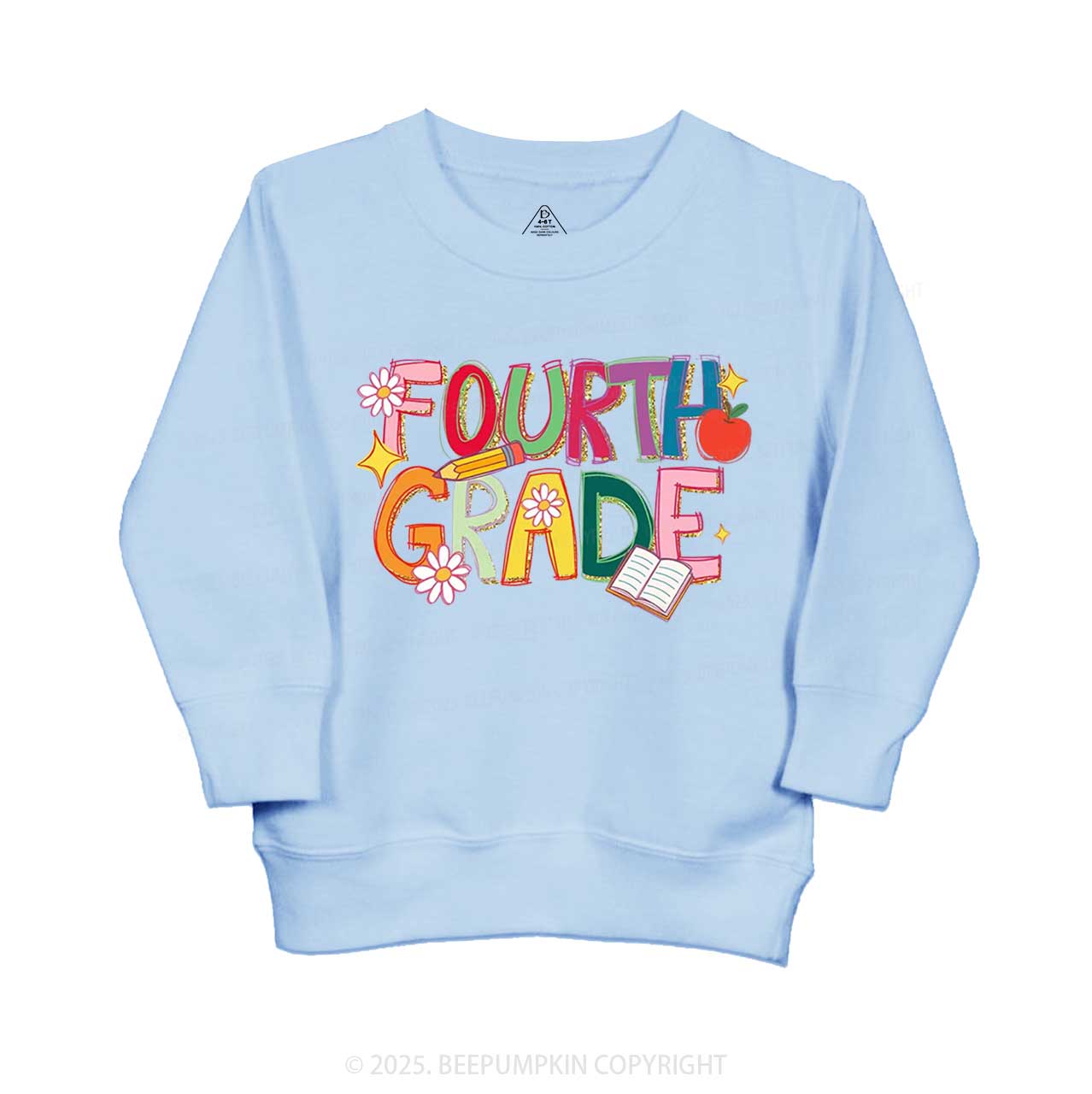 Personalized Girly Floral Kindergarten Neon School Kid's Sweatshirt