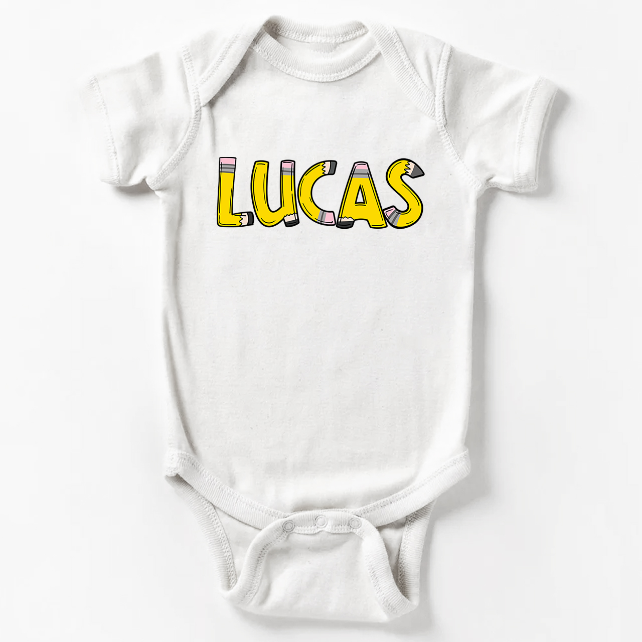 Personalized Pencil Back To School Bodysuit For Baby 