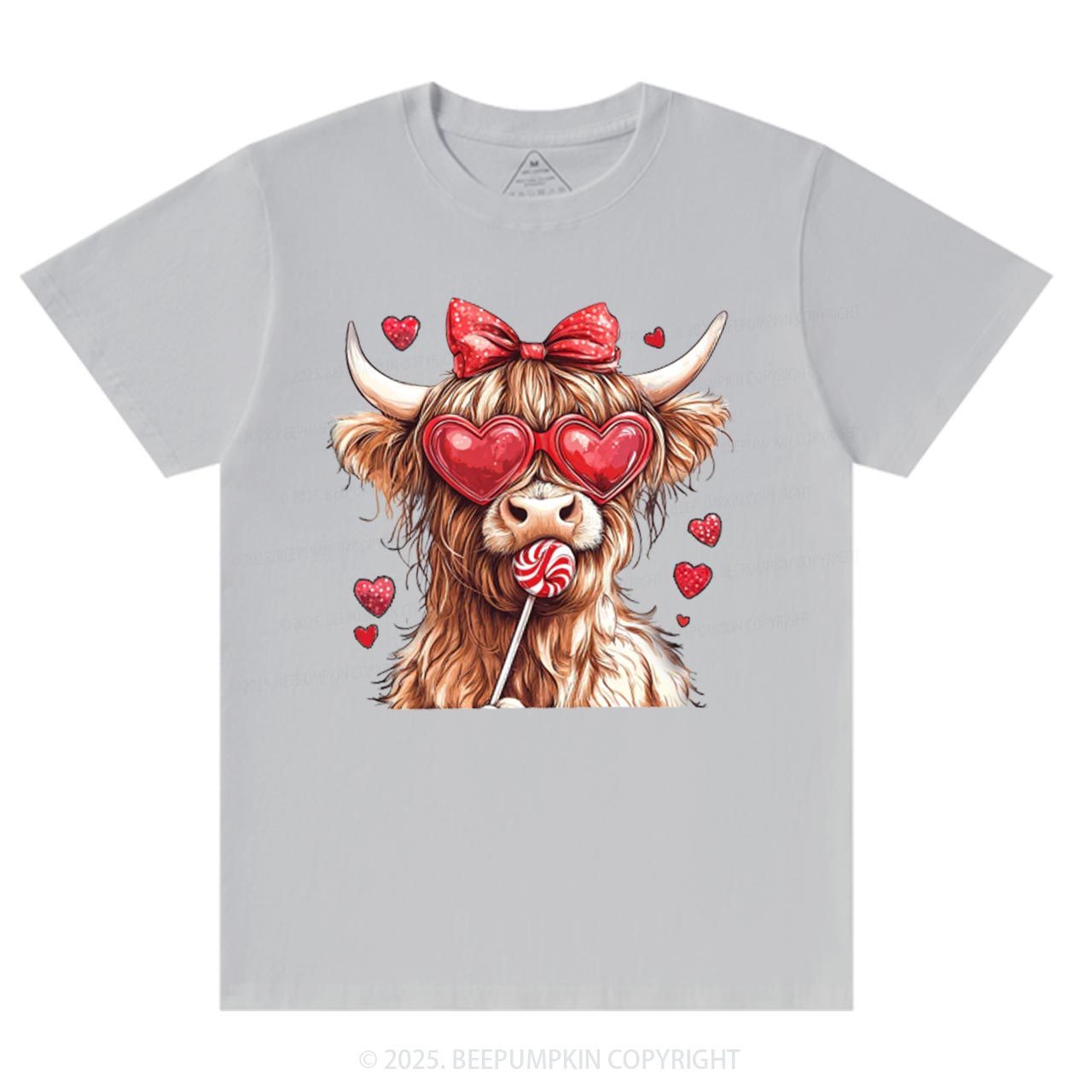 Highland Cow Valentine's Day T-Shirts Beepumpkin