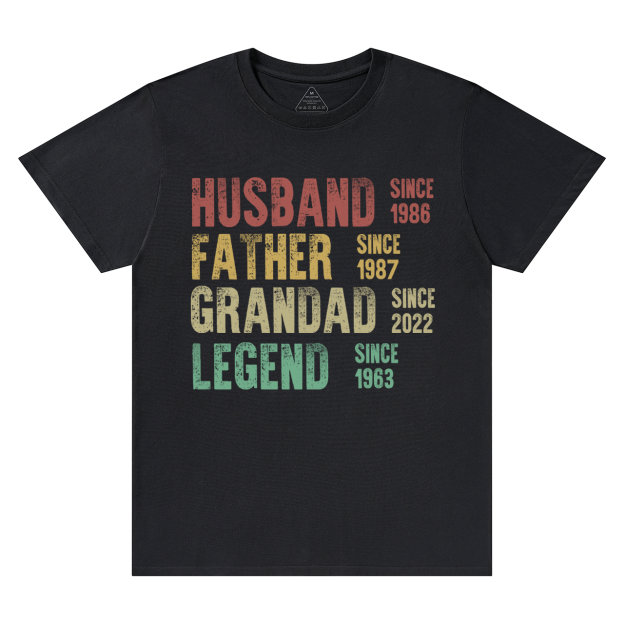Husband Father Grandpa Legend Personalized Dad Grandpa T-shirt