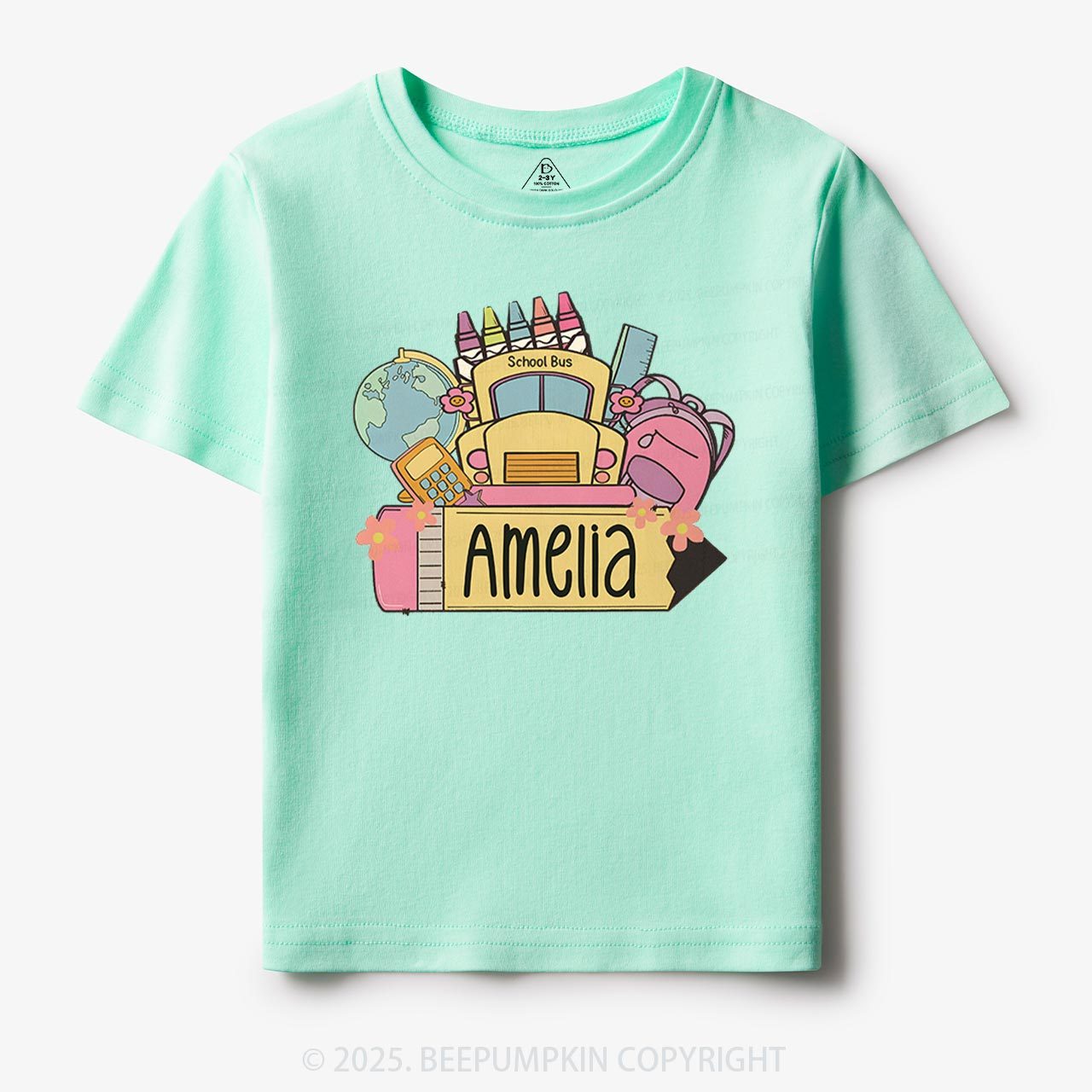 Personalized Back To School Girls Name Toddler&Kid's Tees Beepumpkin 