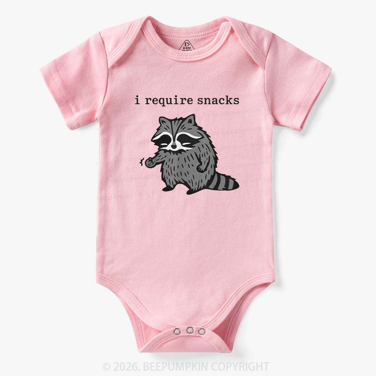 I Require Snacks Raccoon Bodysuit