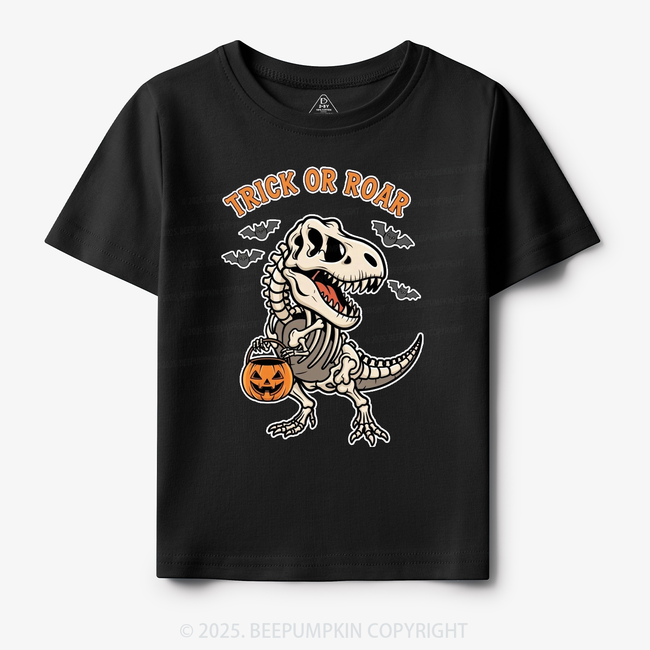 Trick Or Roar Dinosaur Halloween Toddler&Kid's Tees Beepumpkin