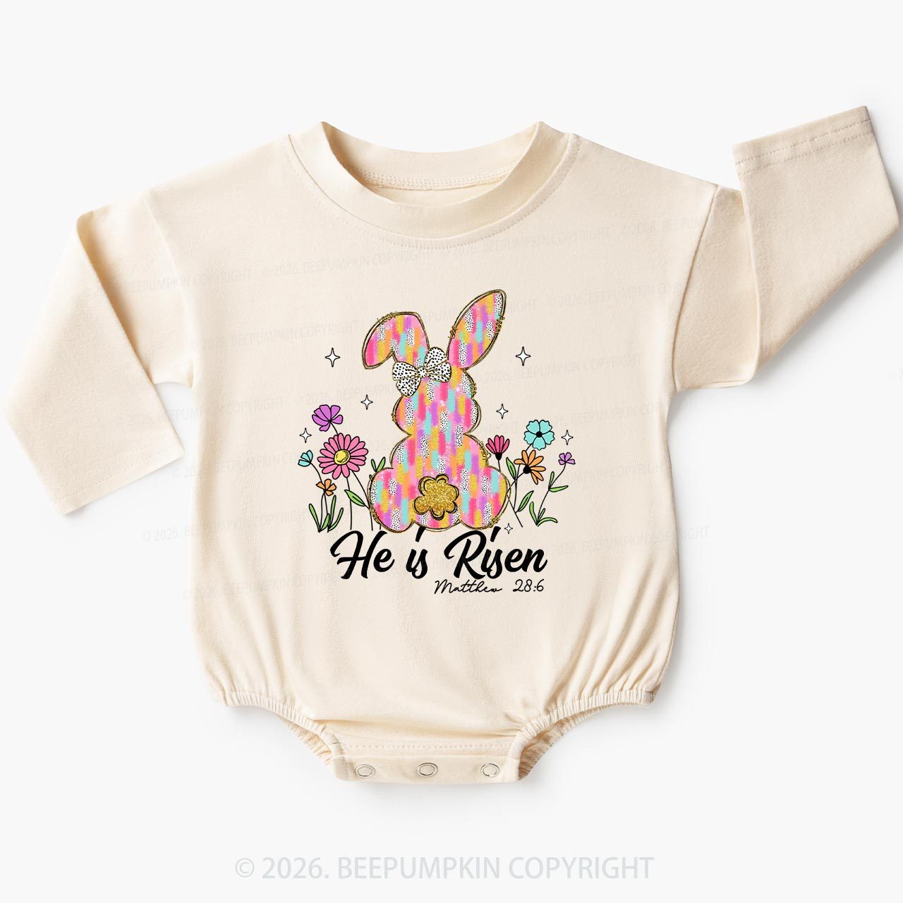 Risen In Bloom Faith & Flowers Baby Bubble Romper