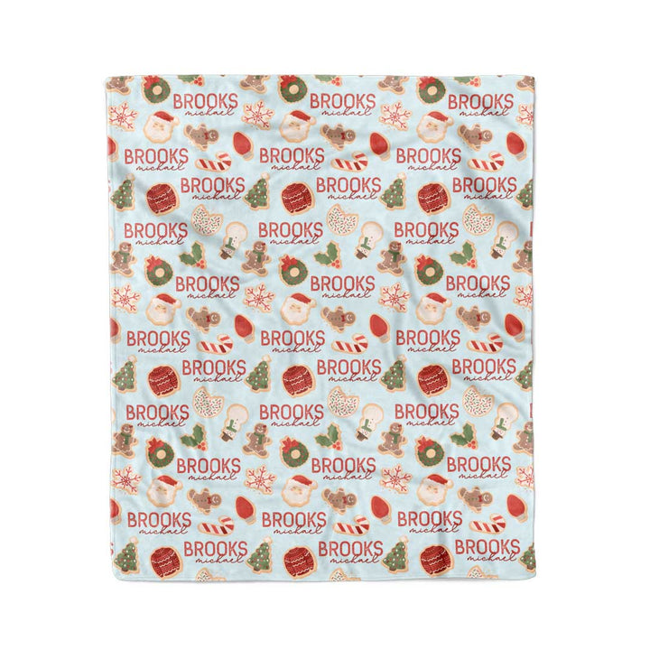 Personalized Christmas Cookies For Santa Flannel Blanket