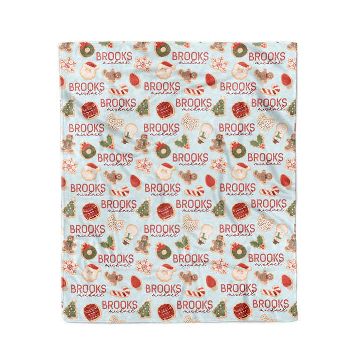 Personalized Christmas Cookies For Santa Flannel Blanket