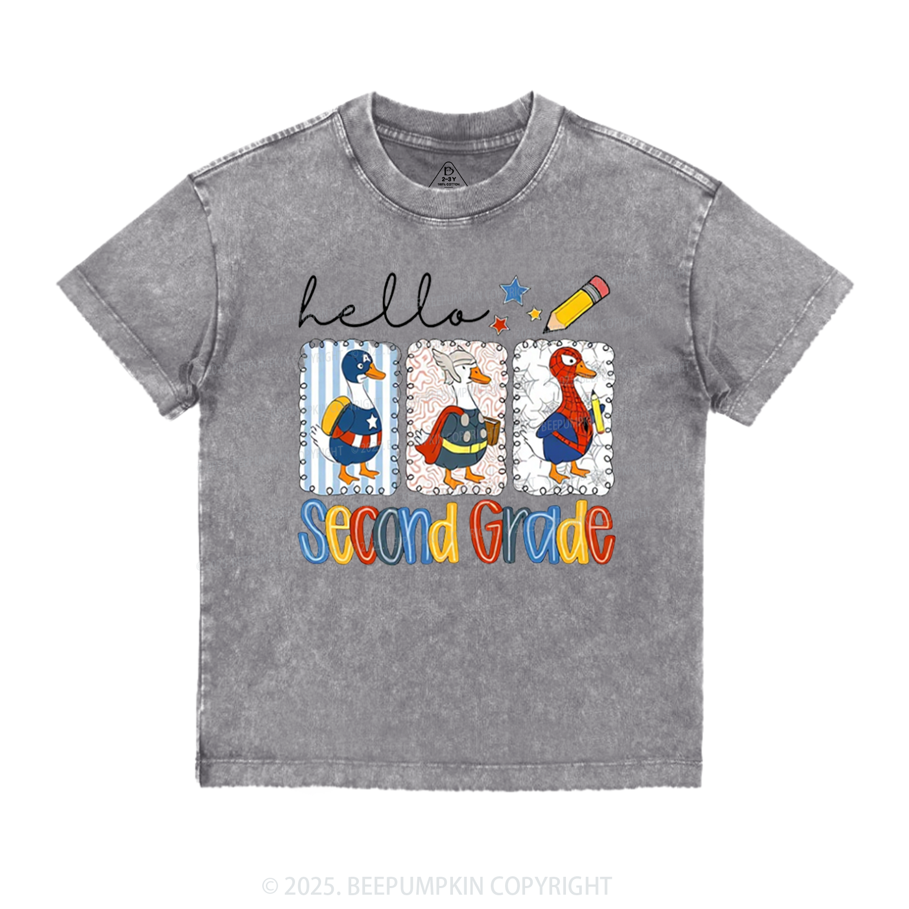 Personalized Hello School Toddler&Kids Washed Tees