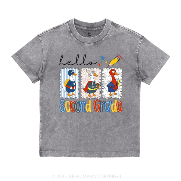 Personalized Hello School Toddler&Kids Washed Tees