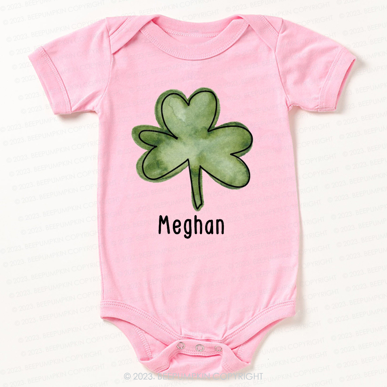 Personalized Shamrock St.Patricks Day Bodysuit For Baby