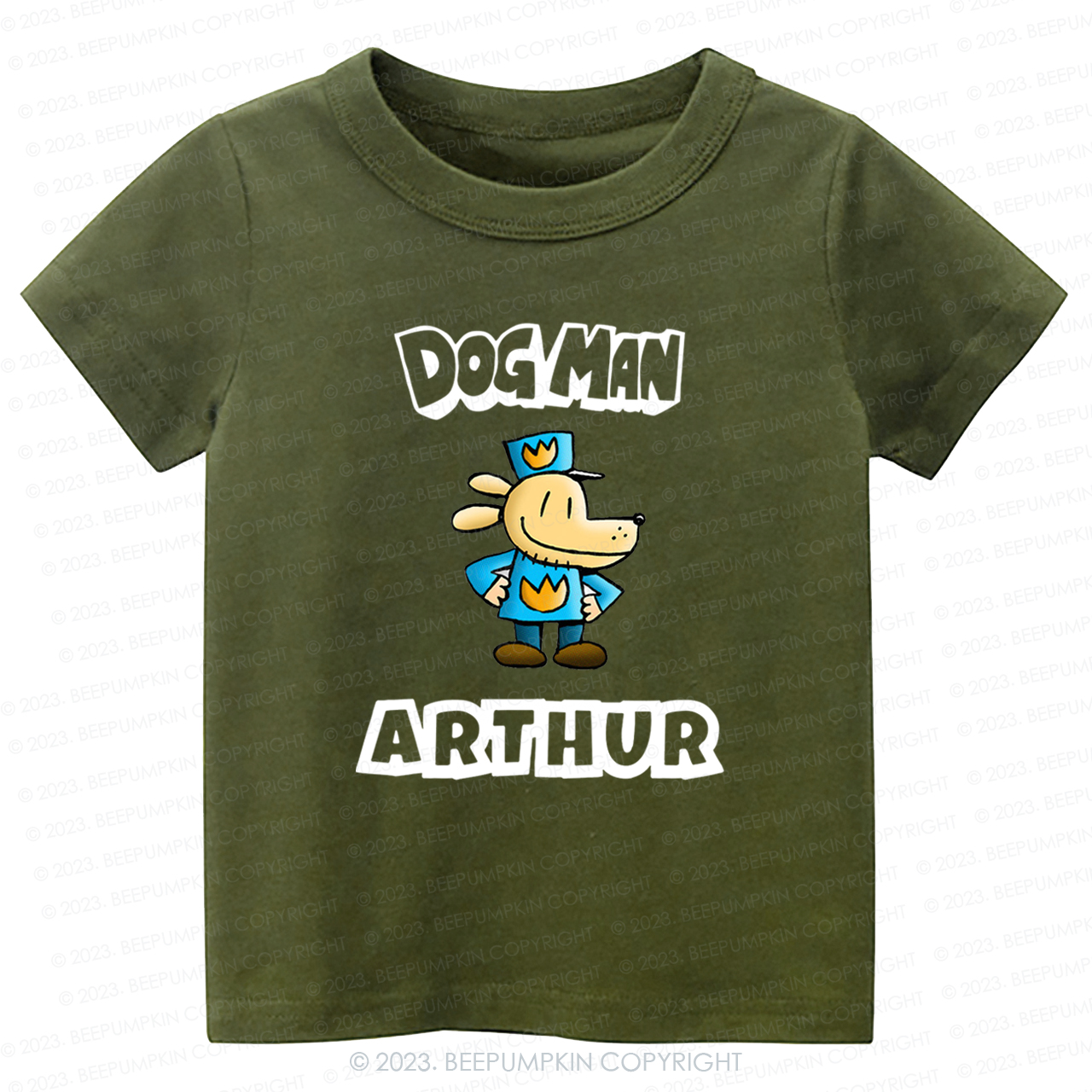 Personalised Dog Man Funny Book Day Kids Shirt