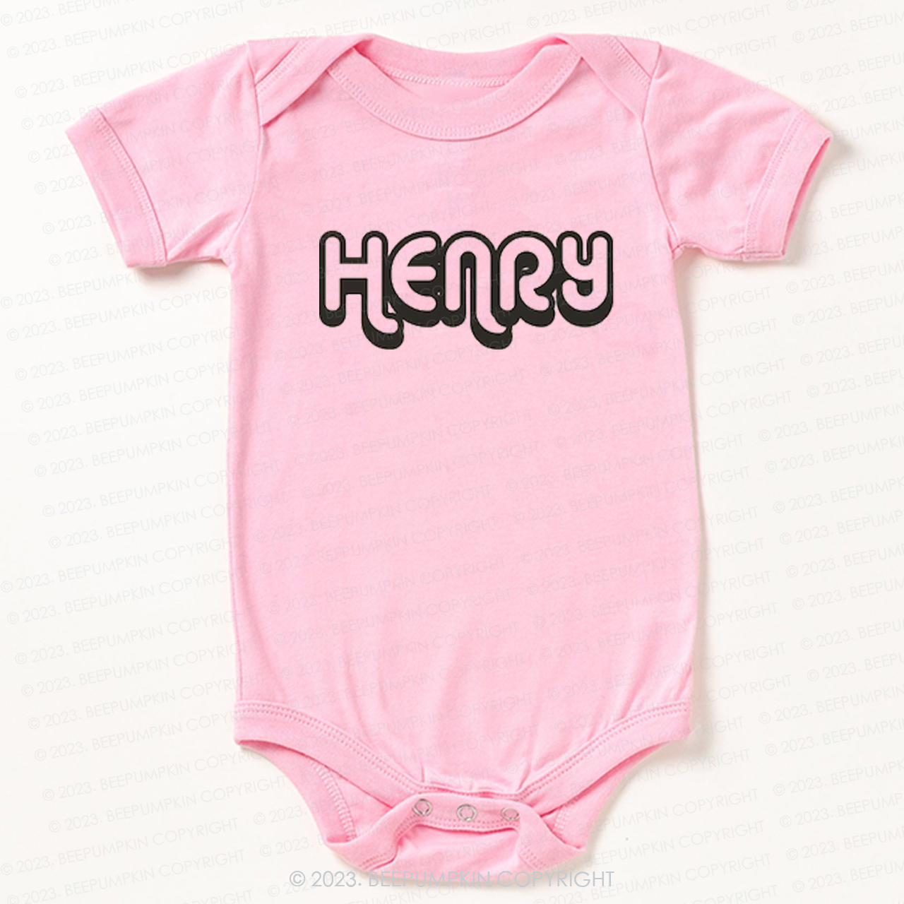 Retro Custom Name Baby Bodysuit - Personalized Natural Baby Bodysuit