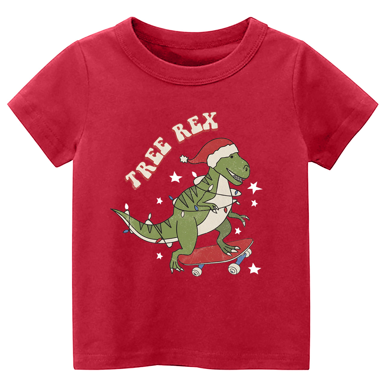 Tree Rex Retro Kids Christmas Shirts