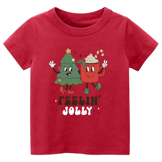 Feelin Jolly Christmas Natural Tees For Kids Beepumpkin