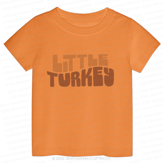 Fall Natural Little Turkey Thanksgiving Kids Tees 