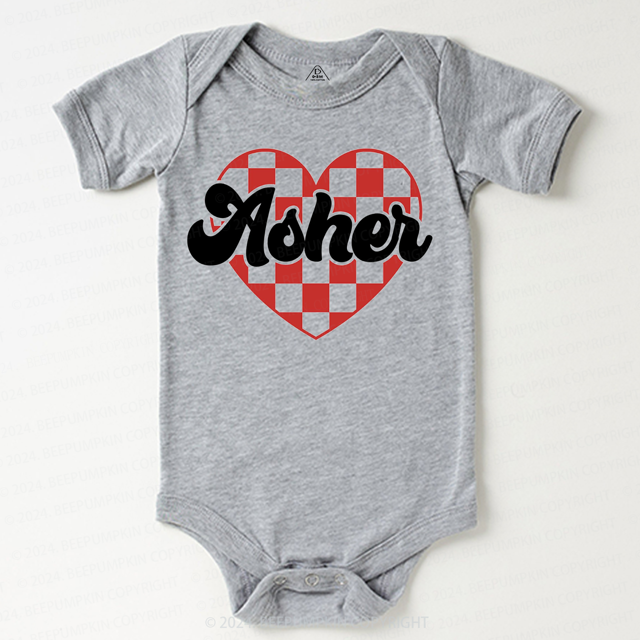 Personalized Heart Valentines Day Bodysuit For Baby