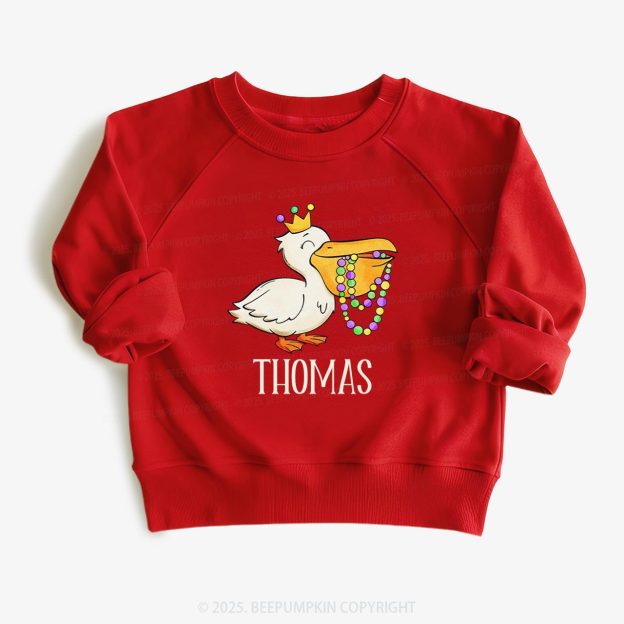 Personalized Louisiana Pelican Kid's Sweatshirt