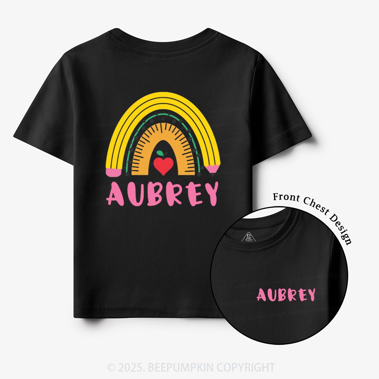 Personalized Pencil Rainbow Toddler&Kid's Tees Beepumpkin