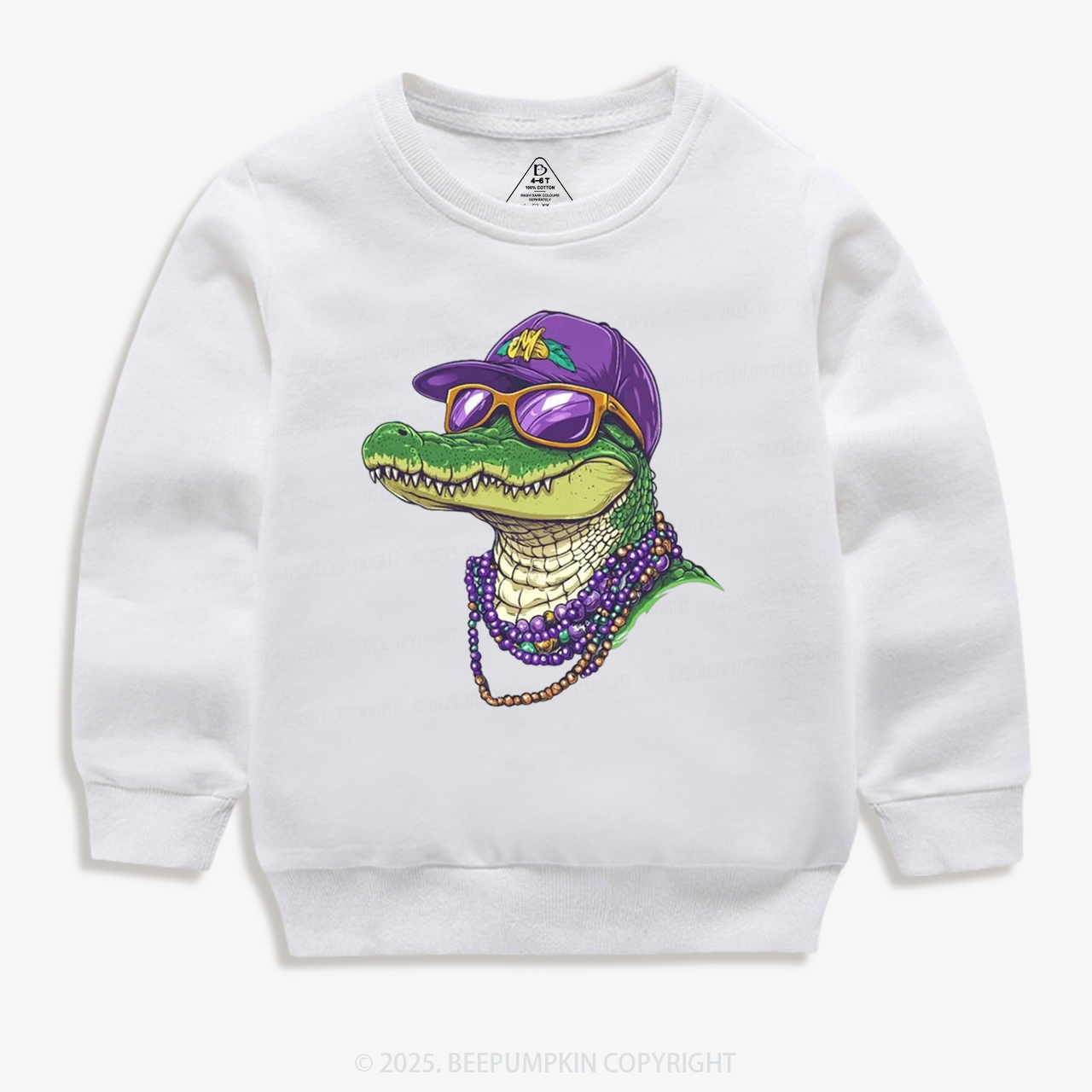 Alligator Mardi Gras Kid's Sweatshirt