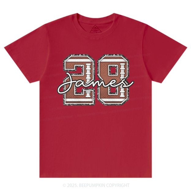 Personalized Football Number Sports Mom T-Shirts Beepumpkin