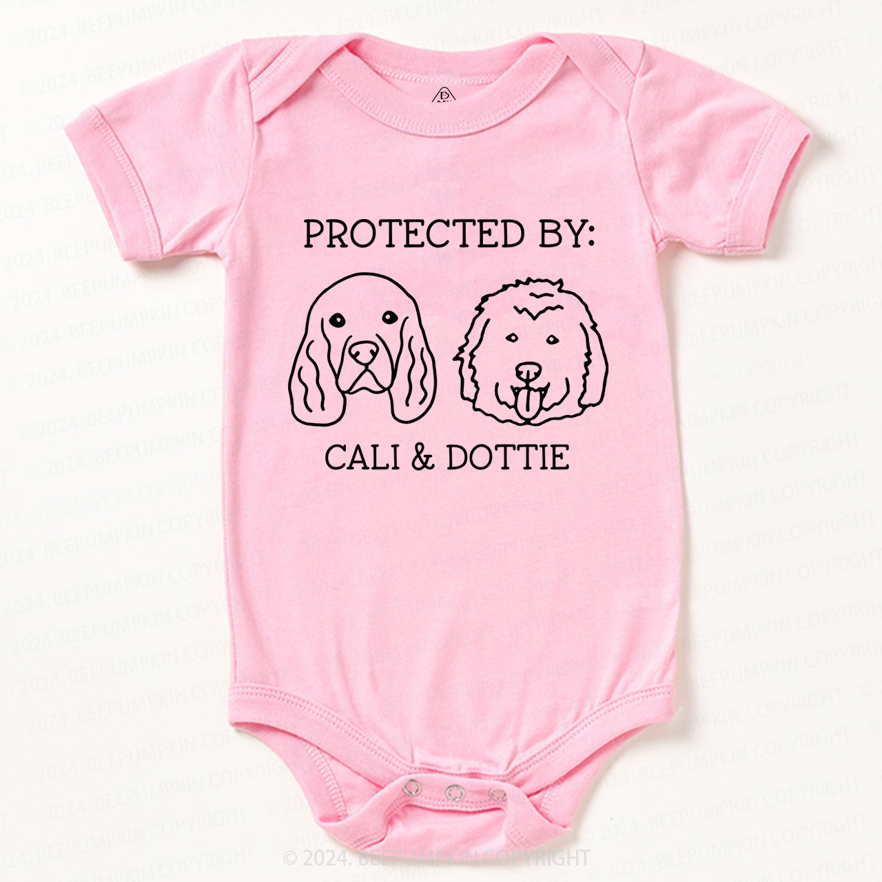 Protected By Dog For Baby Bodysuit 