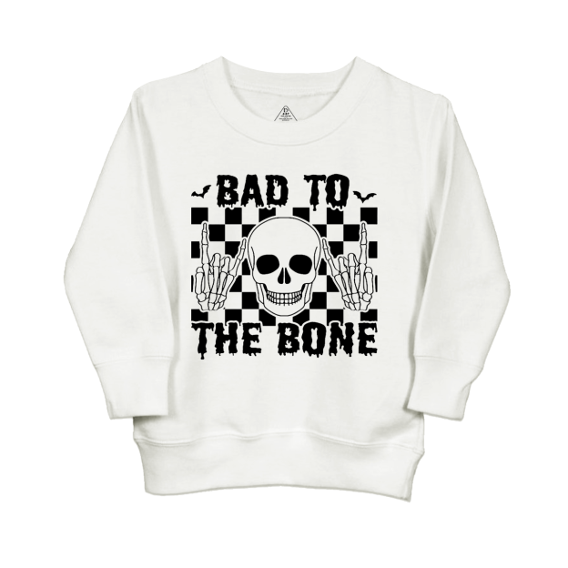Skull Halloween Bad To The Bone Kids Sweatshirt