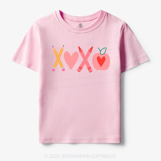 Pencils & Crayons Valentine’s Day Toddler&Kid's Tees Beepumpkin