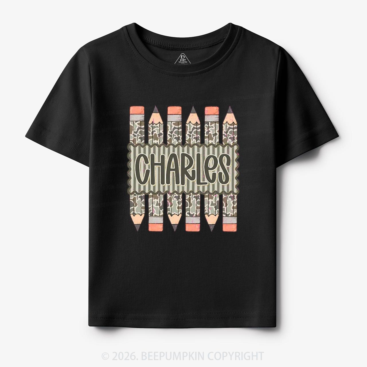 Personalized Back To School Camo Pencil Shirt