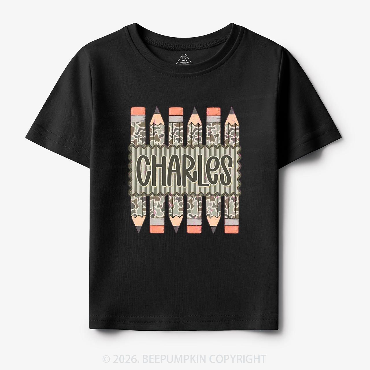 Personalized Back To School Camo Pencil Shirt