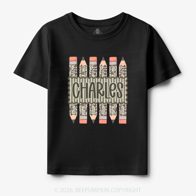 Personalized Back To School Camo Pencil Shirt