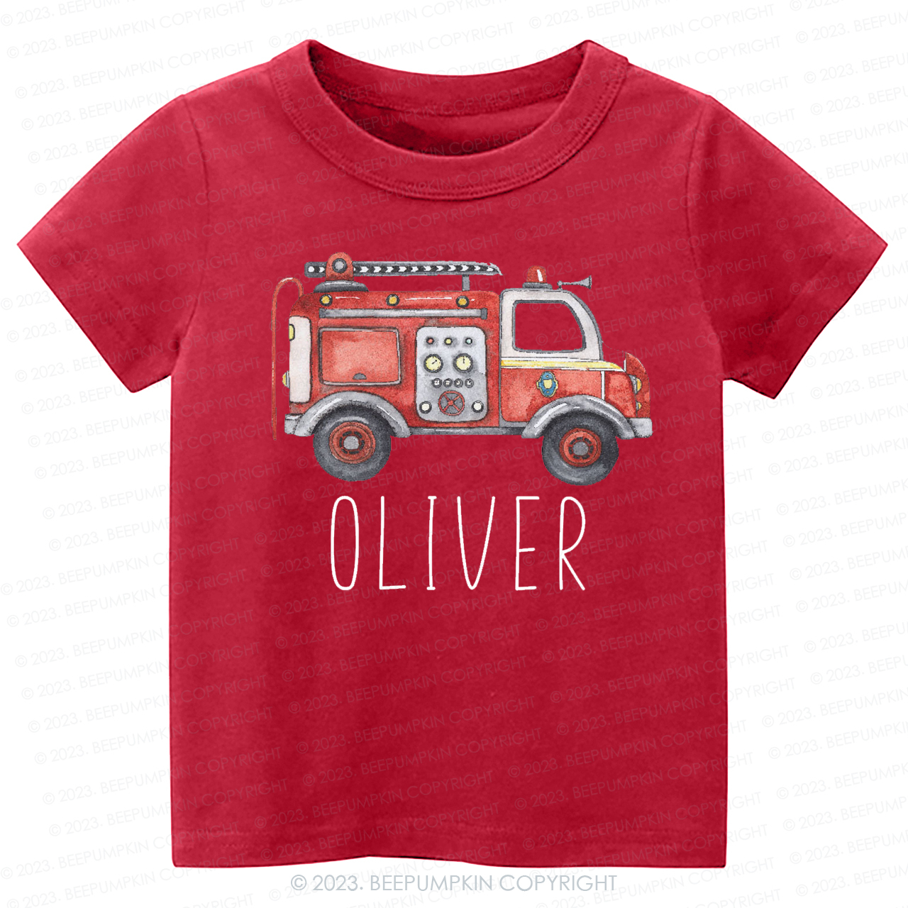 Cute Personalized Fire Truck -Toddler Tees