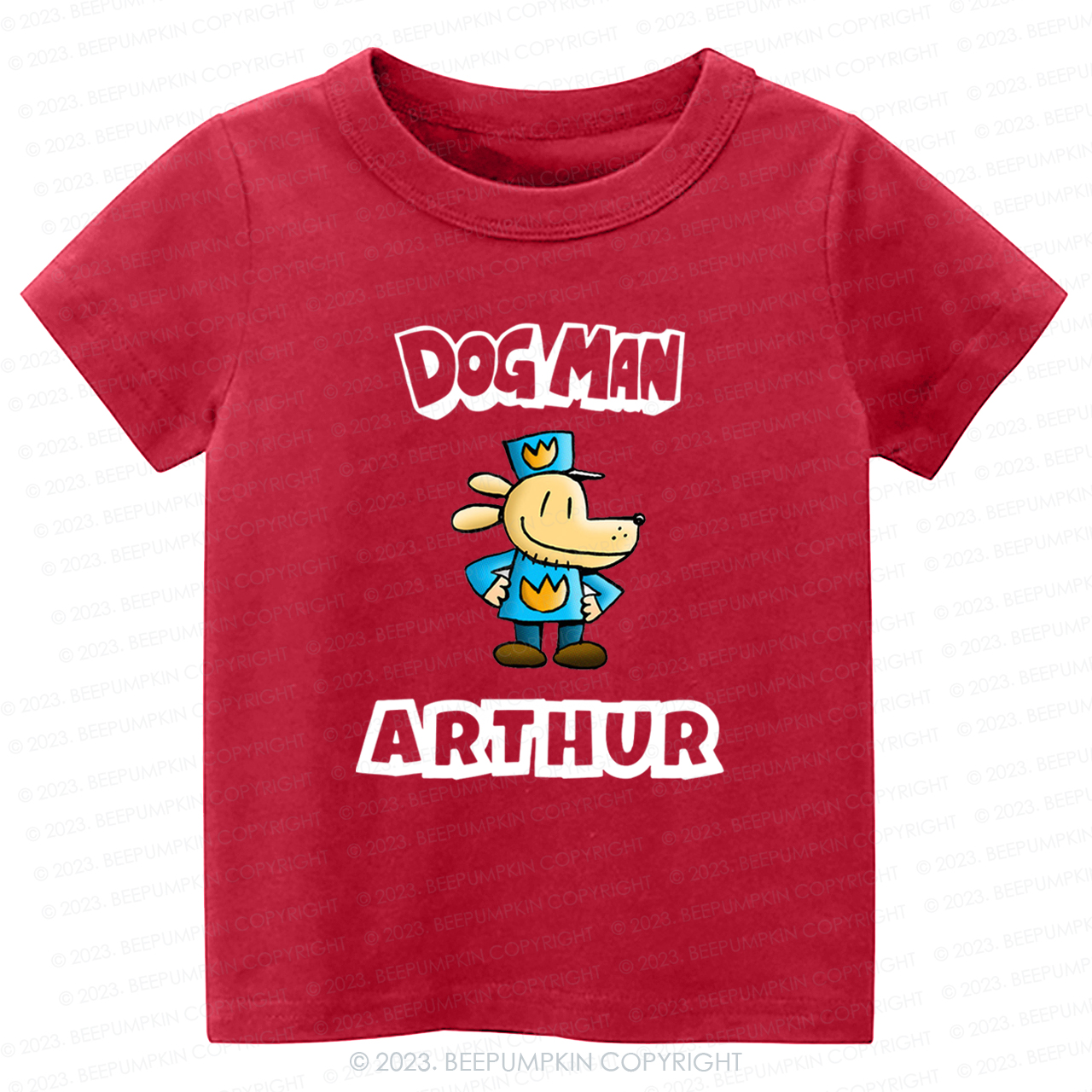 Personalised Dog Man Funny Book Day Kids Shirt