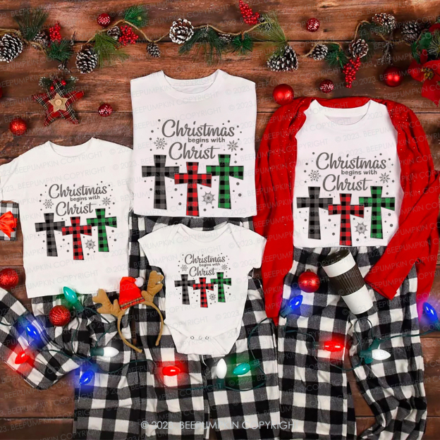 Buffalo Plaid Christian Jesus Family Shirts Beepumpkin