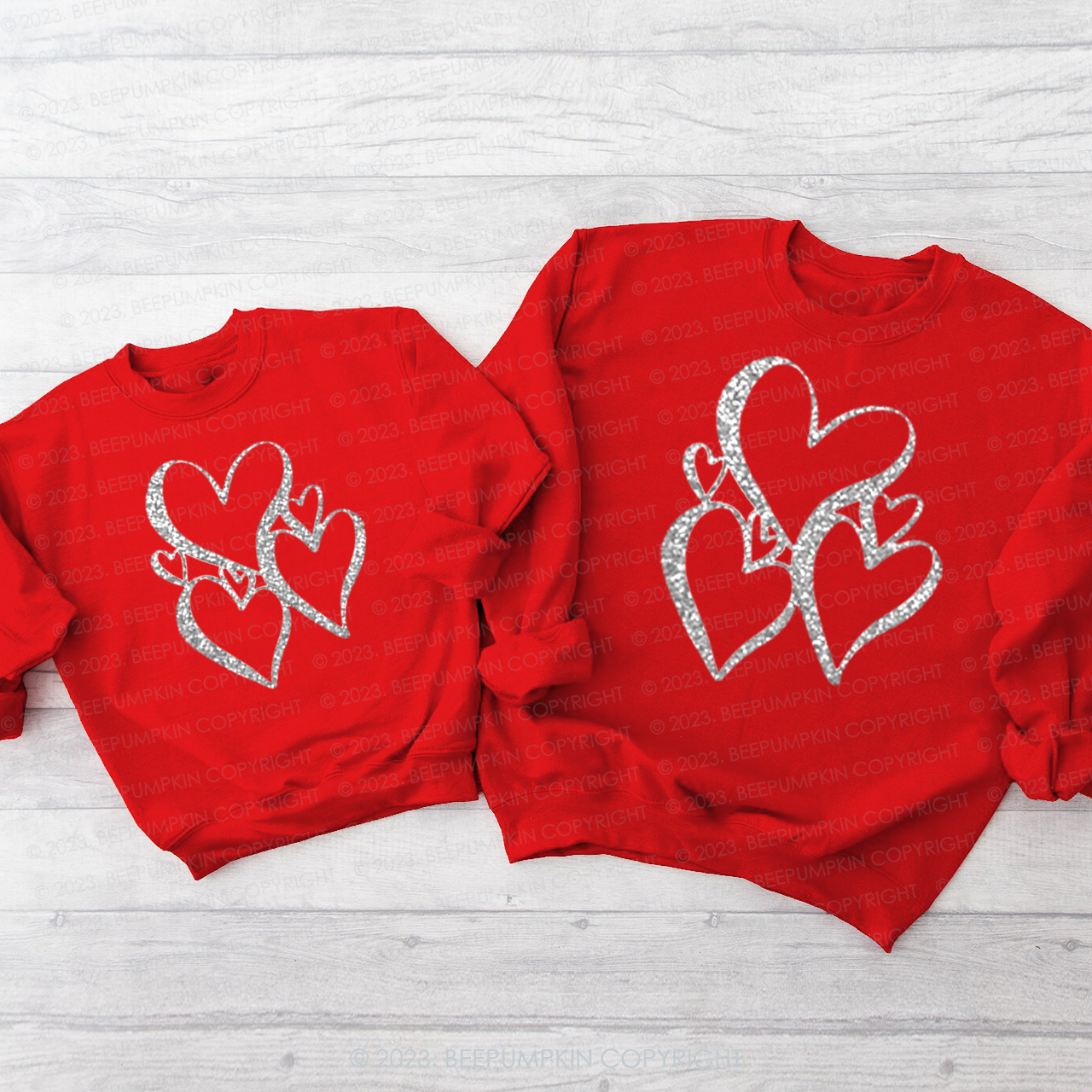Glitter Love Matching Valentine��s Sweatshirt