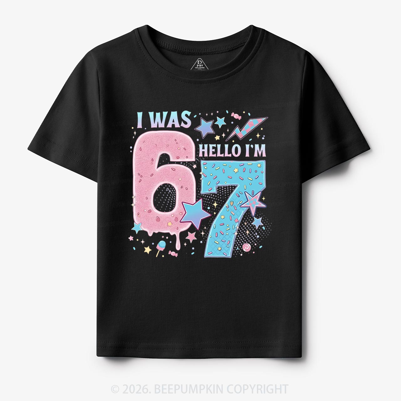 I Was 6 Now I’m 7 Birthday Toddler&Kid's Tees