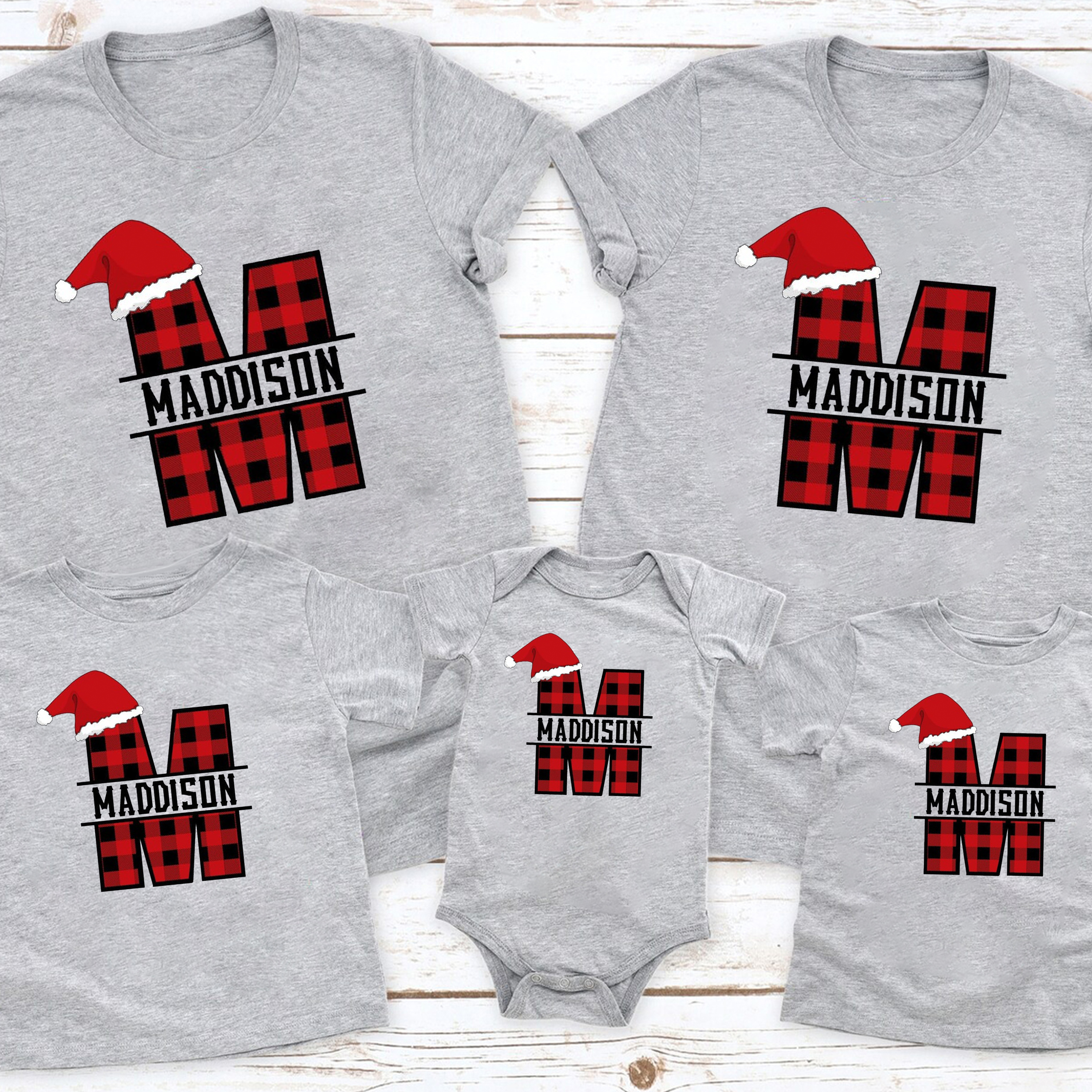 Personalized Capital Letters Christmas Family Matching Shirt