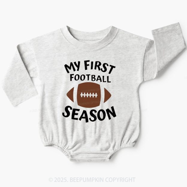 My First Football Season Baby Bubble Romper Beepumpkin