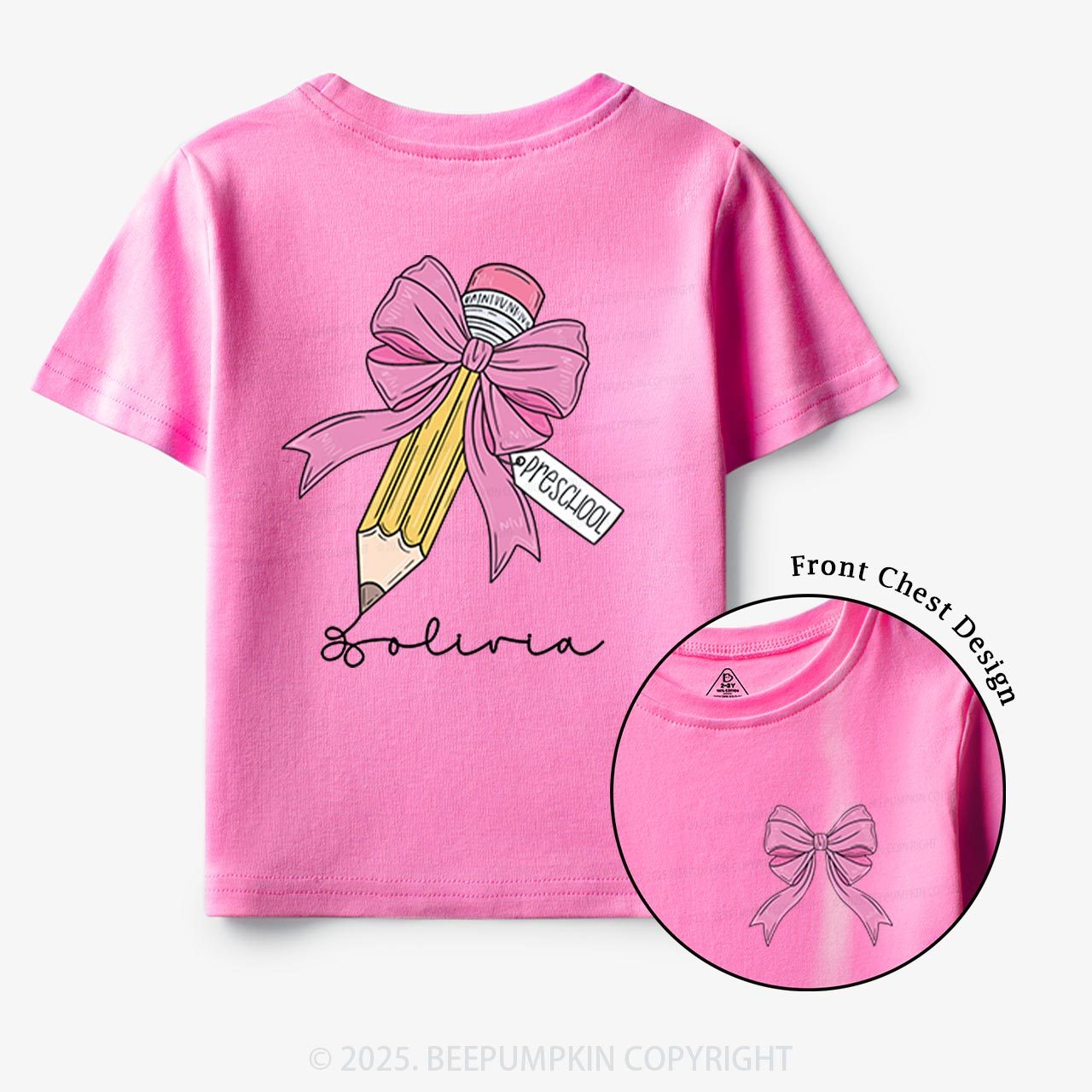 Personalized Girls Back To School Toddler&Kid's Tees Beepumpkin