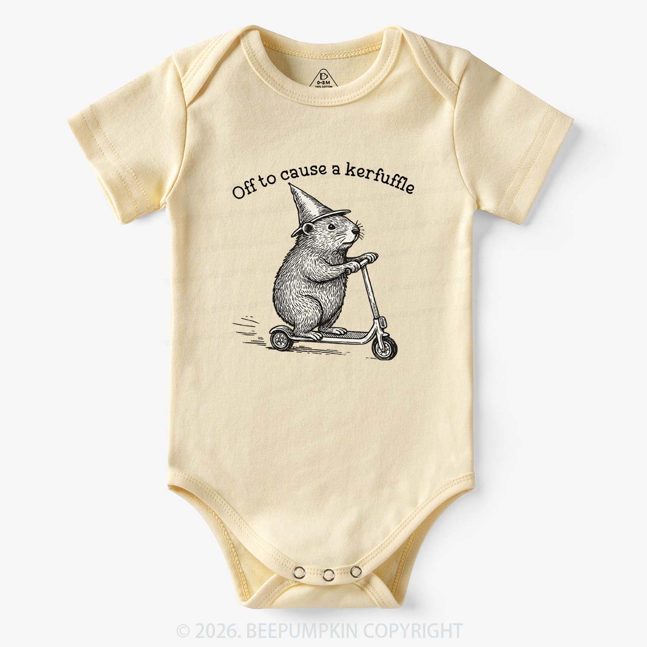 Off To Cause A Kerfuffle Groundhog Scooter Bodysuit