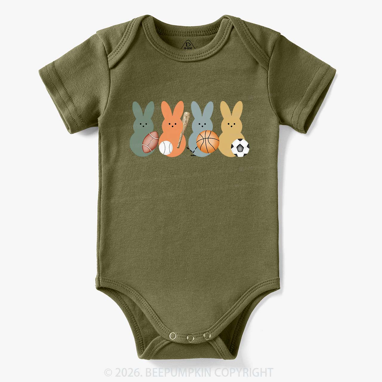 Easter Sporty Bunnies Baby Bodysuit