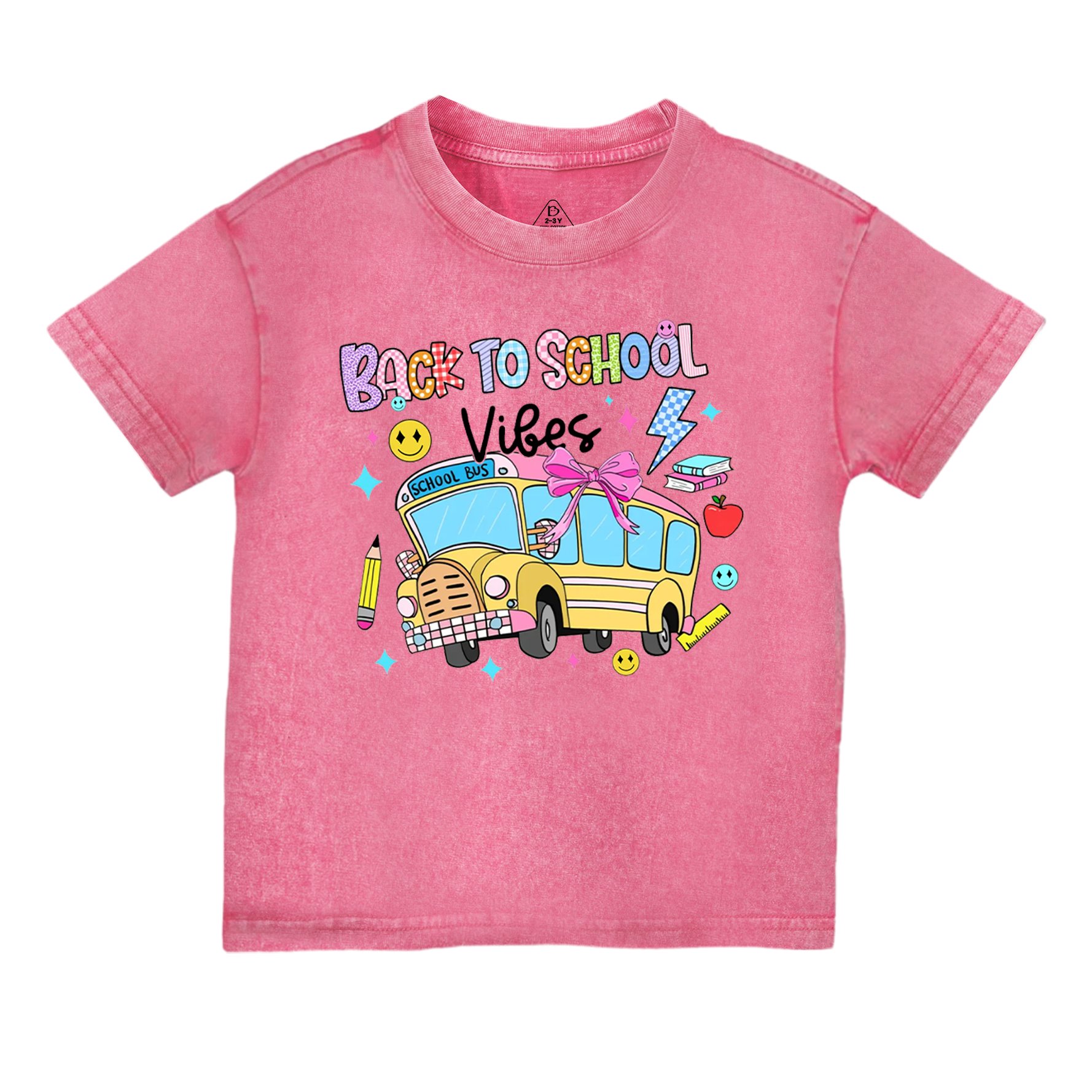 Personalized School Bus Toddler&Kids Washed Tees