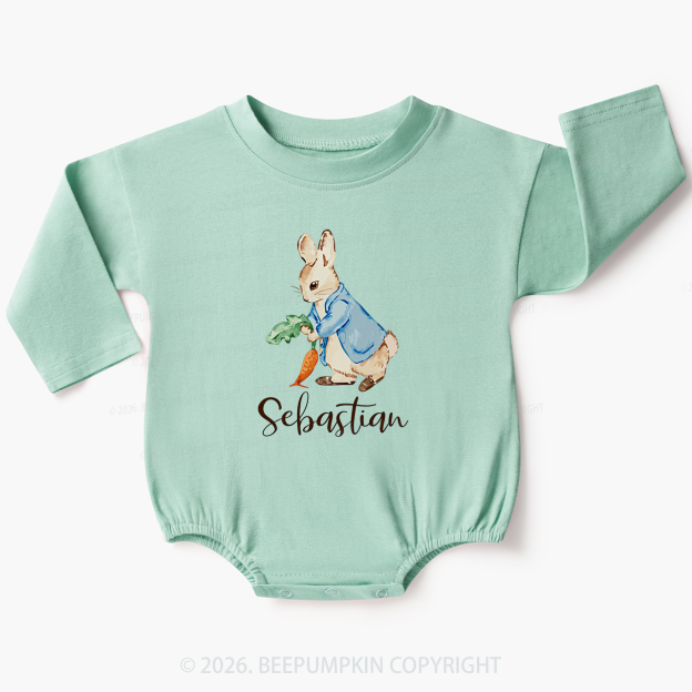 Personalized Little Bunny & Carrot Club Baby Bubble Romper