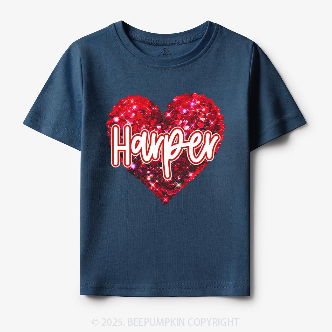 Personalized Sparkling Heart Name Toddler&Kid's Tees Beepumpkin