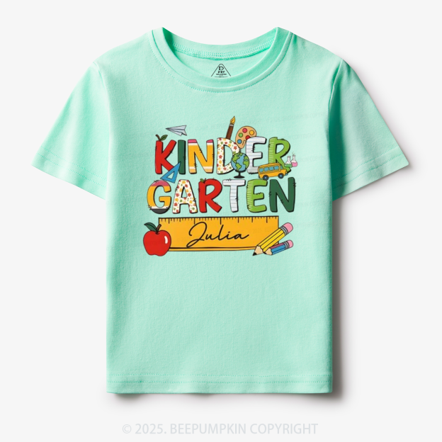 Personalized Kindergarten Name Toddler&Kid's Tees Beepumpkin