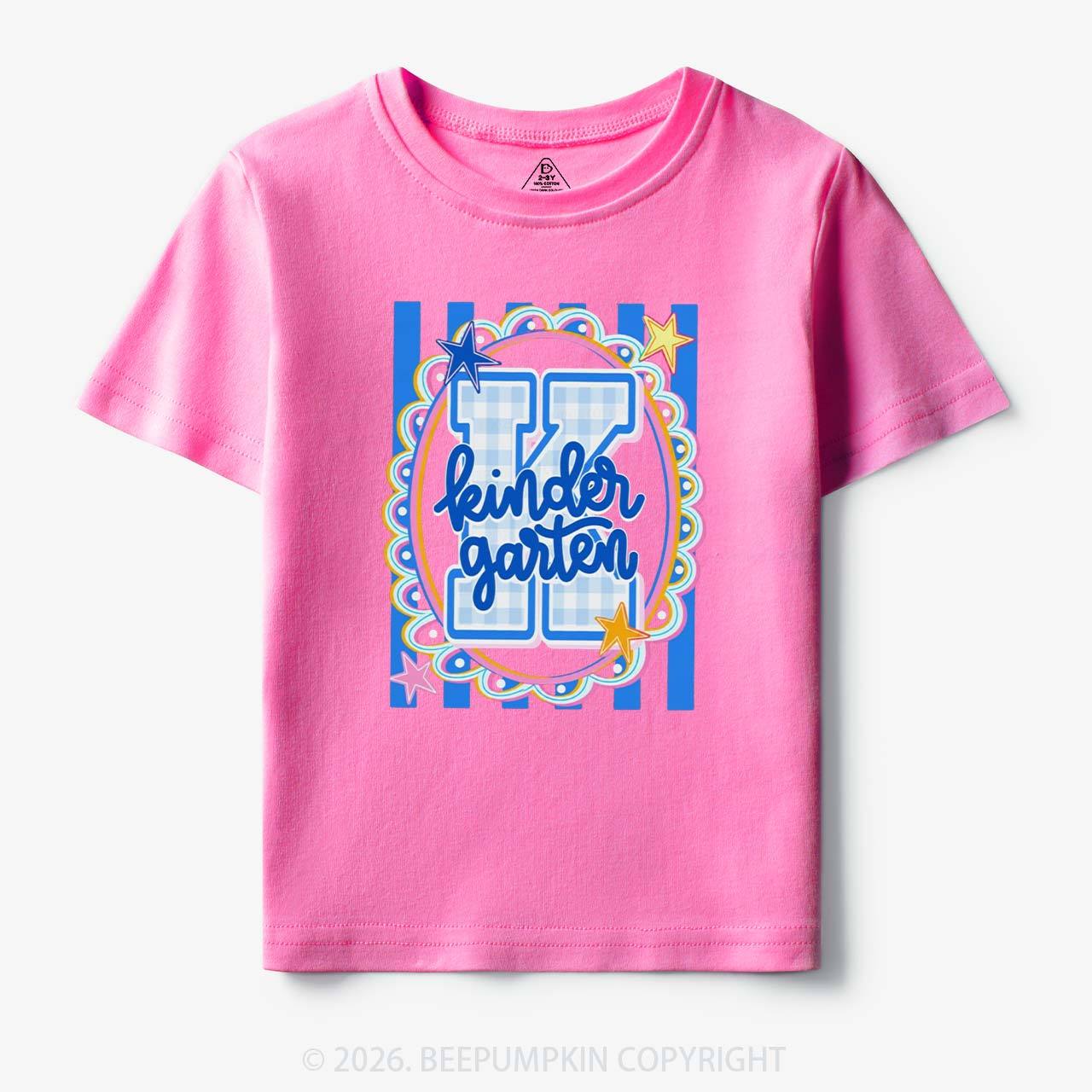Preppy Blue Gingham Pre-K To Fourth Grade Toddler&Kid's Tees